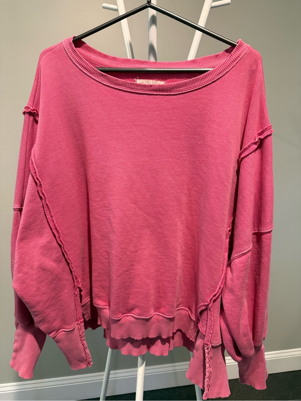 We The Free Raw-Edge Pullover Sweatshirt - Hot Pink
